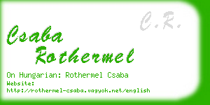 csaba rothermel business card